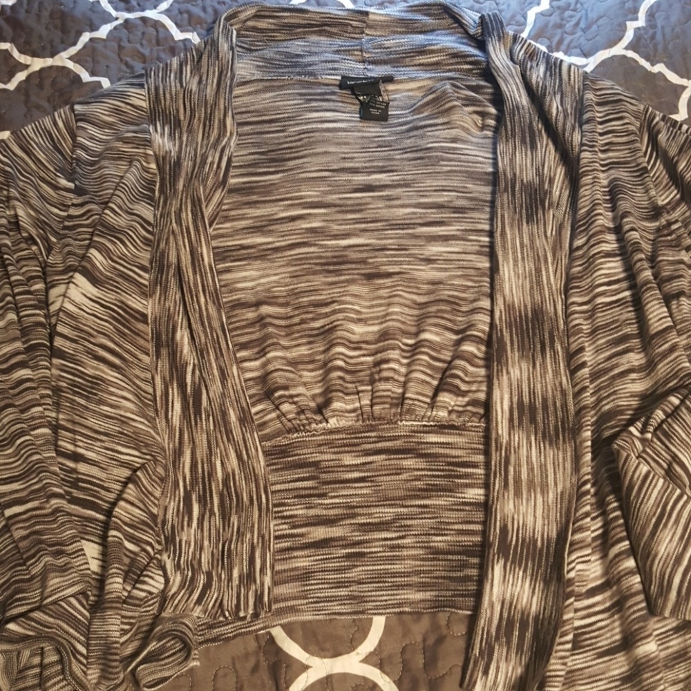 Lane Bryant black and white cardigan